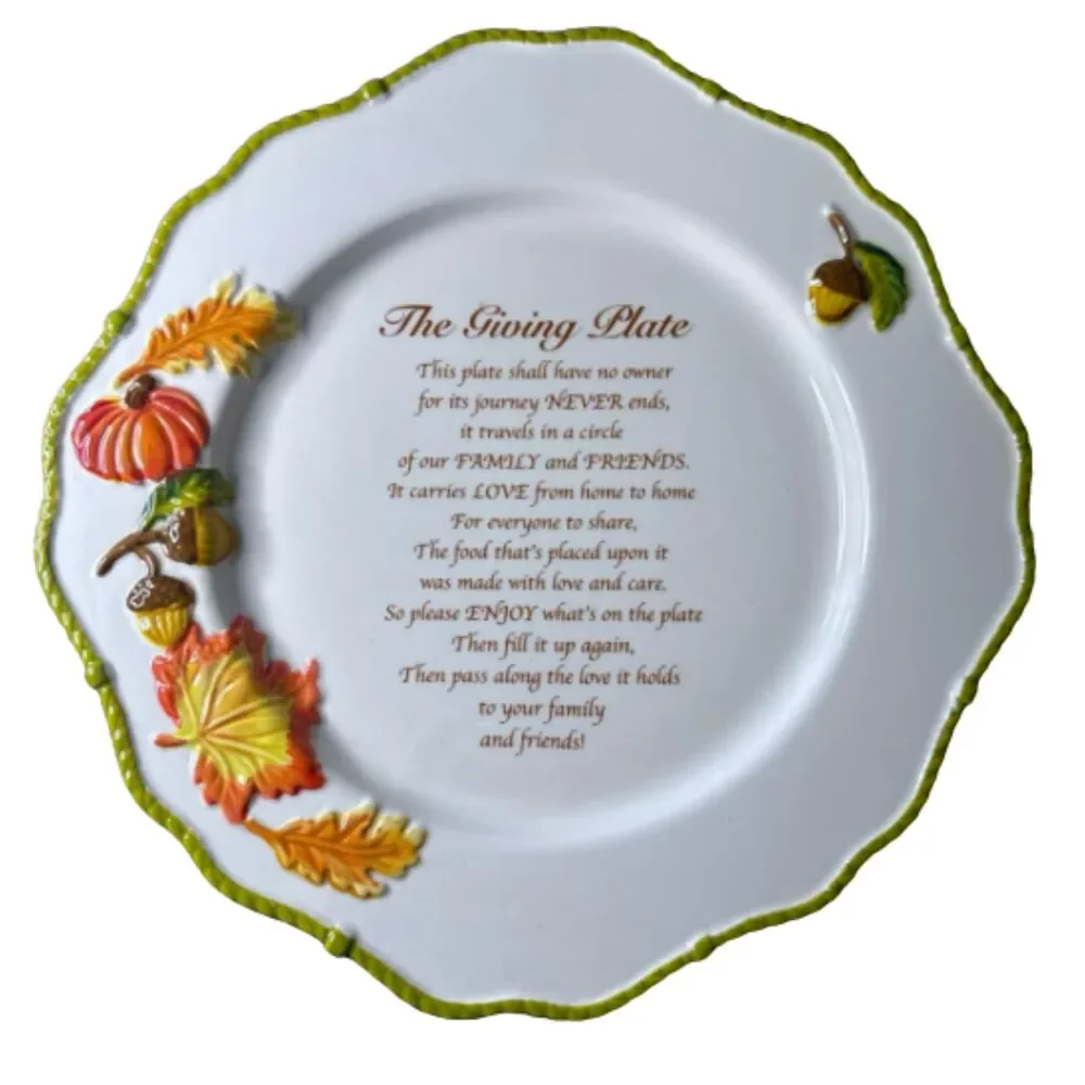 Temp-tations By Tara Harvest The Giving Plate Autumn Thanksgiving Fall Gift Dish